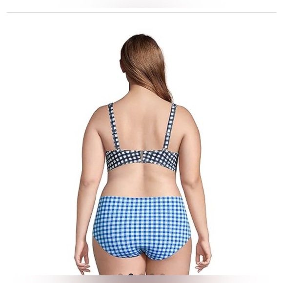 NWT Draper James x Lands' End Blue Gingham Swim Set Size 14 - Picture 3 of 13